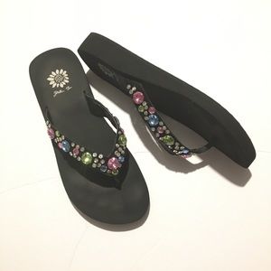 Colorful Jeweled Yellowbox flip flops